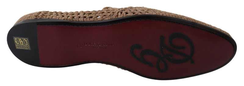Dolce & Gabbana Elegant Beige Suede Derby Men's Loafers