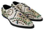 Dolce & Gabbana White Suede Crystal Dress Broque Women's Shoes