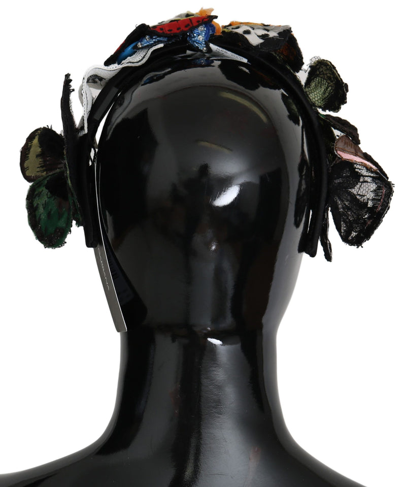 Dolce & Gabbana Elegant Silk Floral Butterfly Women's Headband
