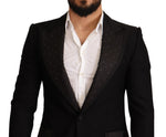 Dolce & Gabbana Black Wool Slim Fit Coat Blazer Men's Jacket