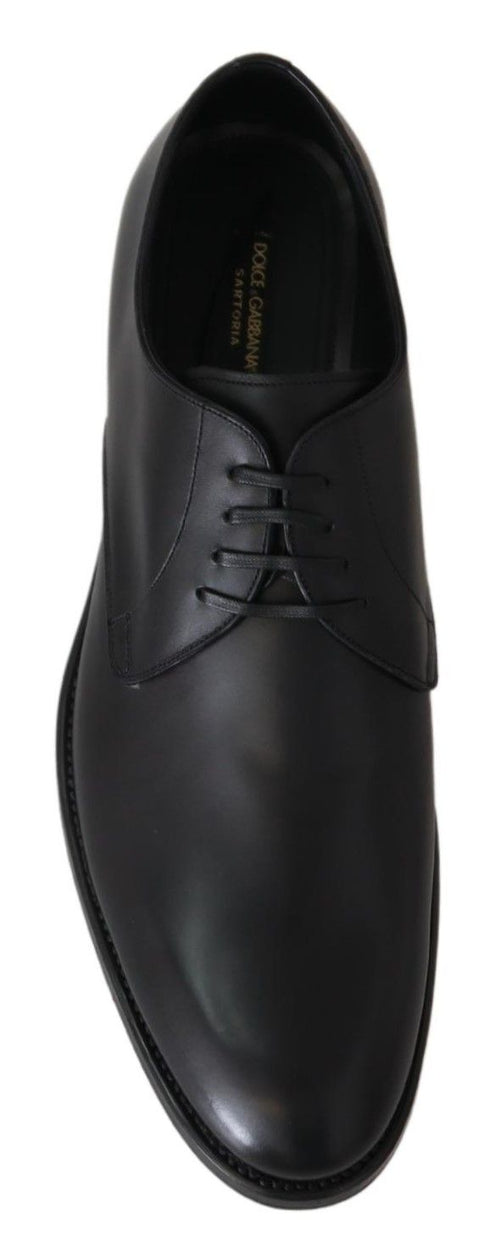 Dolce & Gabbana Black Leather SARTORIA Hand Made Men's Shoes