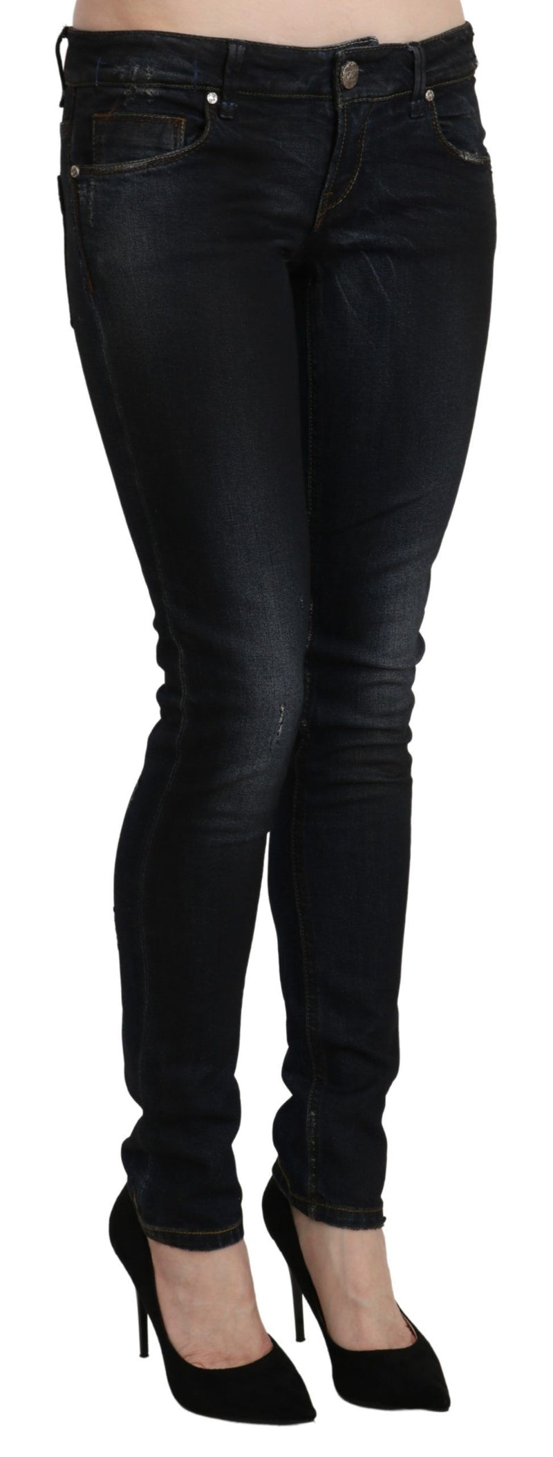 Acht Sleek Black Washed Skinny Women's Jeans