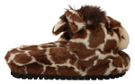 Dolce & Gabbana Elegant Giraffe Pattern Slides for Sophisticated Women's Comfort