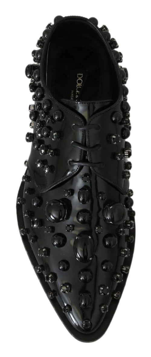 Dolce & Gabbana Elegant Black Dress Shoes with Women's Crystals