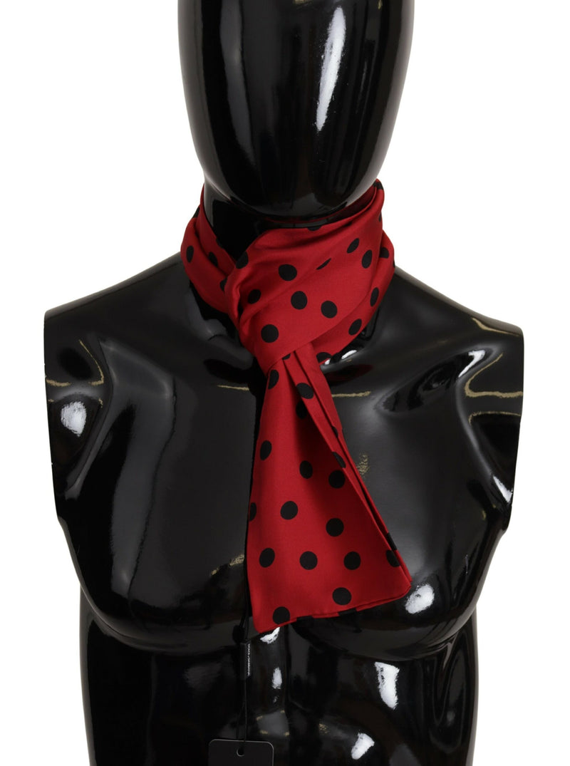 Dolce & Gabbana Elegant Silk Men's Scarf in Black &amp; Men's Red