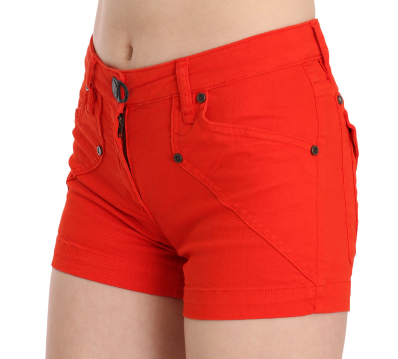 PLEIN SUD Chic Mid Waist Mini Shorts in Vibrant Women's Orange