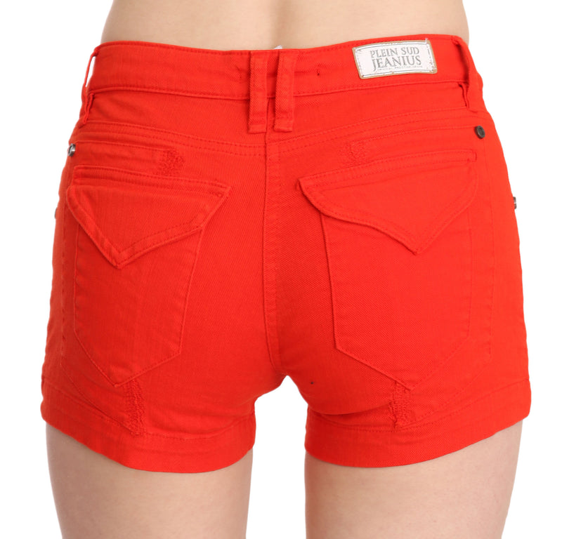 PLEIN SUD Chic Mid Waist Mini Shorts in Vibrant Women's Orange