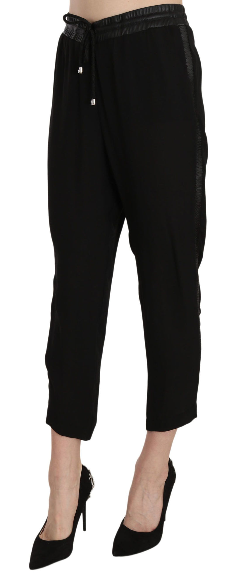 Guess Chic High Waist Cropped Pants in Elegant Women's Black