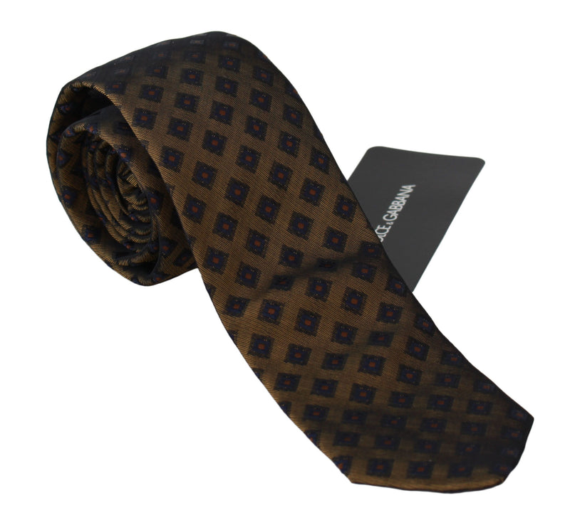 Dolce & Gabbana Brown Patterned Classic Mens Slim NeckMen's Men's Tie