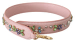 Dolce & Gabbana Pink Leather Crystal Stud Accessory Shoulder Women's Strap