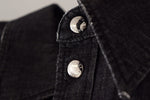 Dolce & Gabbana Gray Cotton Stretch Button Down Denim Men's Shirt
