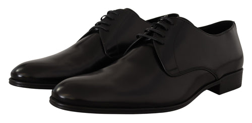 Dolce & Gabbana Black Leather Lace Up Formal Derby Men's Shoes