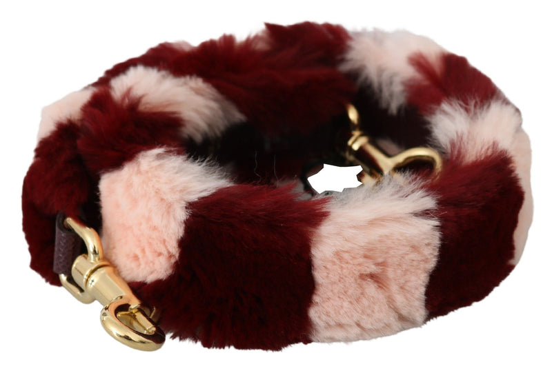 Dolce & Gabbana Pink Red Lapin Fur Accessory Shoulder Women's Strap