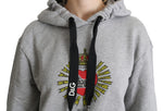Dolce & Gabbana Exclusive Hooded Gray Cotton Women's Sweater