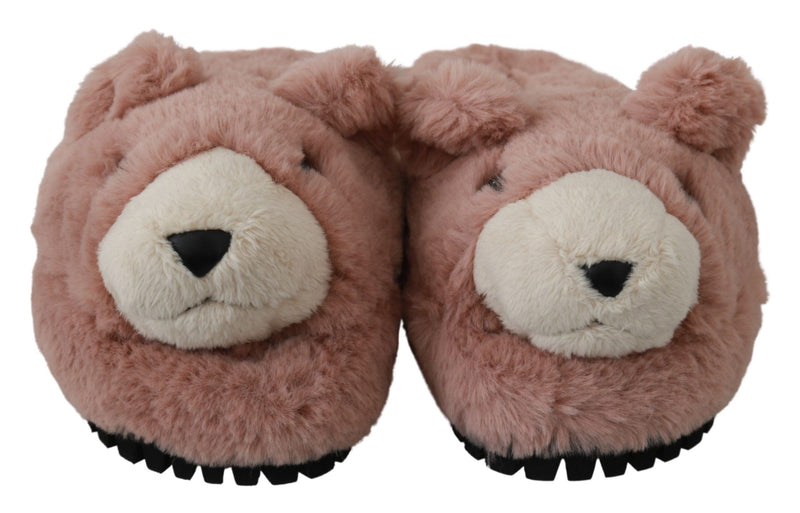 Dolce & Gabbana Chic Pink Bear House Slippers by Women's D&amp;G
