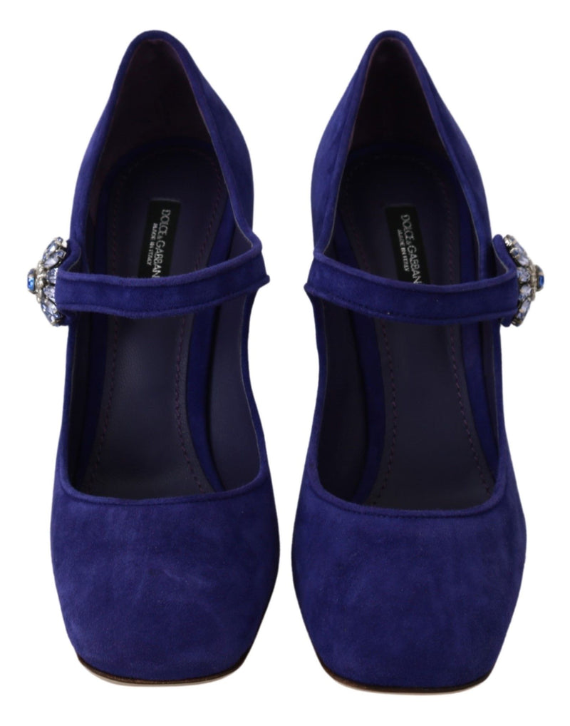 Dolce & Gabbana Elegant Purple Suede Mary Janes Women's Pumps