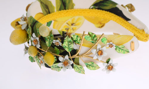 Dolce & Gabbana Yellow Lemons Sicily Crystal Diadem Tiara Women's Headband