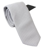 Dolce & Gabbana Elegant White Patterned Silk Blend Neck Men's Tie