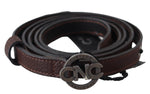 Costume National Elegant Brown Leather Belt with Rustic Women's Hardware