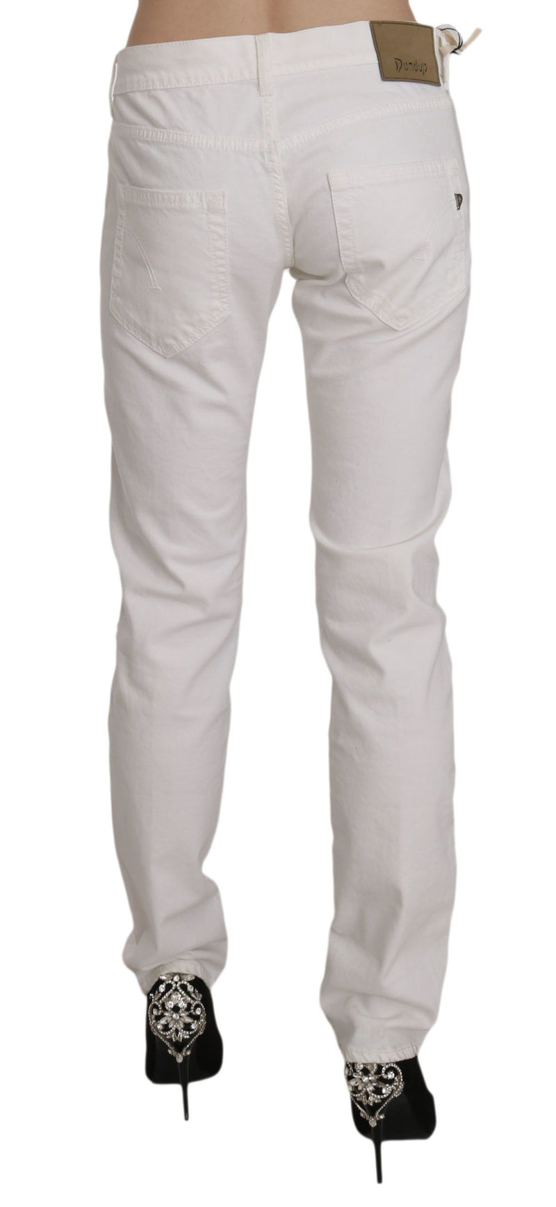 Dondup White Cotton Stretch Skinny Casual Denim Pants Women's Jeans