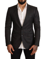 Dolce & Gabbana Gray Check Wool Slim Fit Blazer Men's Jacket