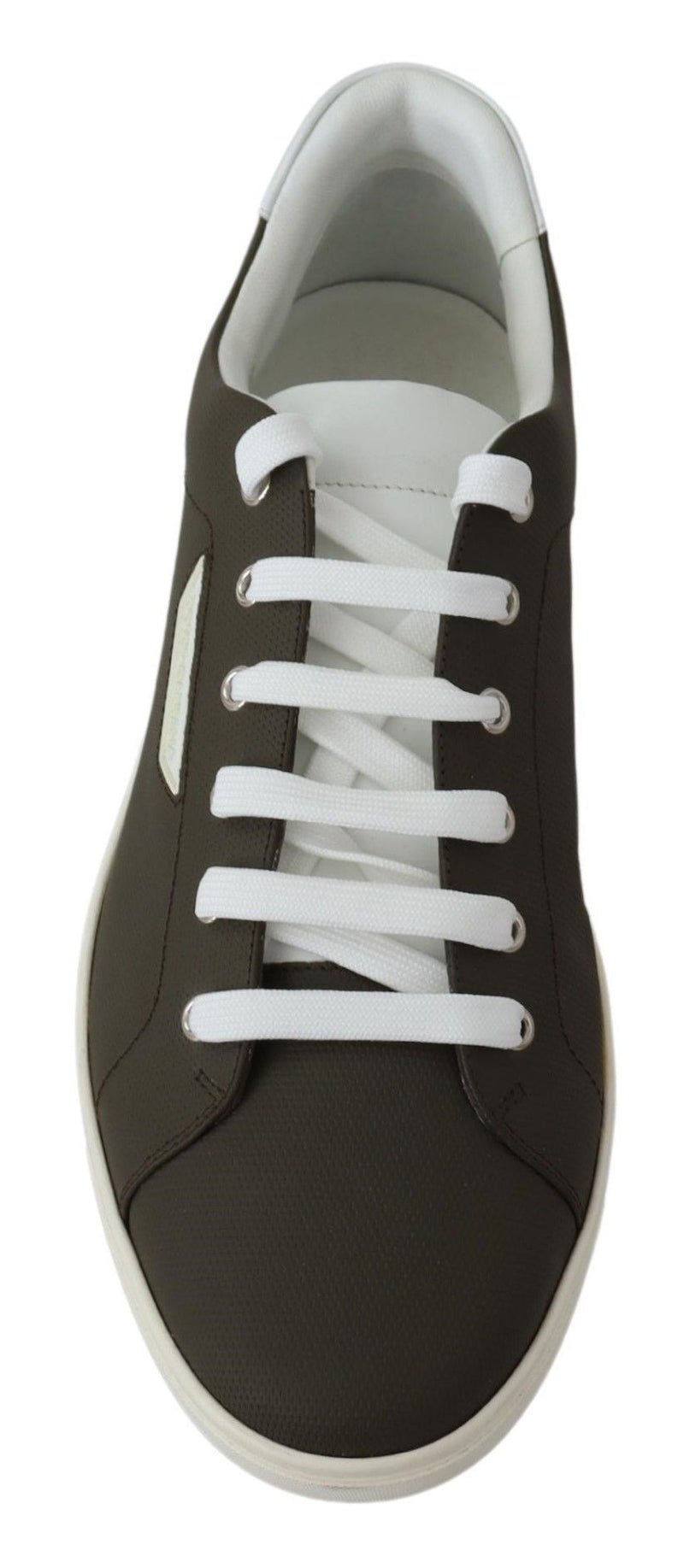 Dolce & Gabbana Sleek White Leather Low Top Men's Sneakers