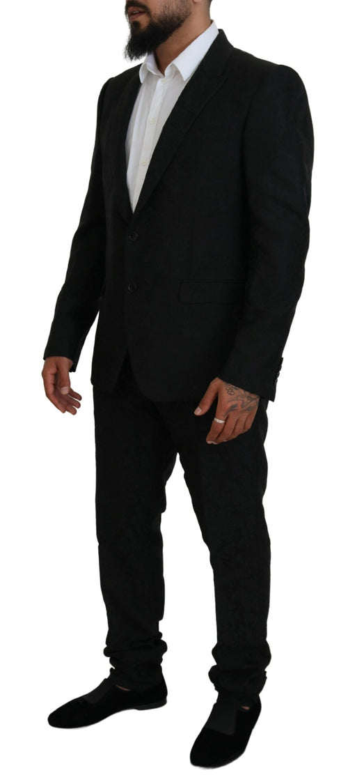 Dolce & Gabbana Black Single Breasted 2 Piece MARTINI Men's Suit
