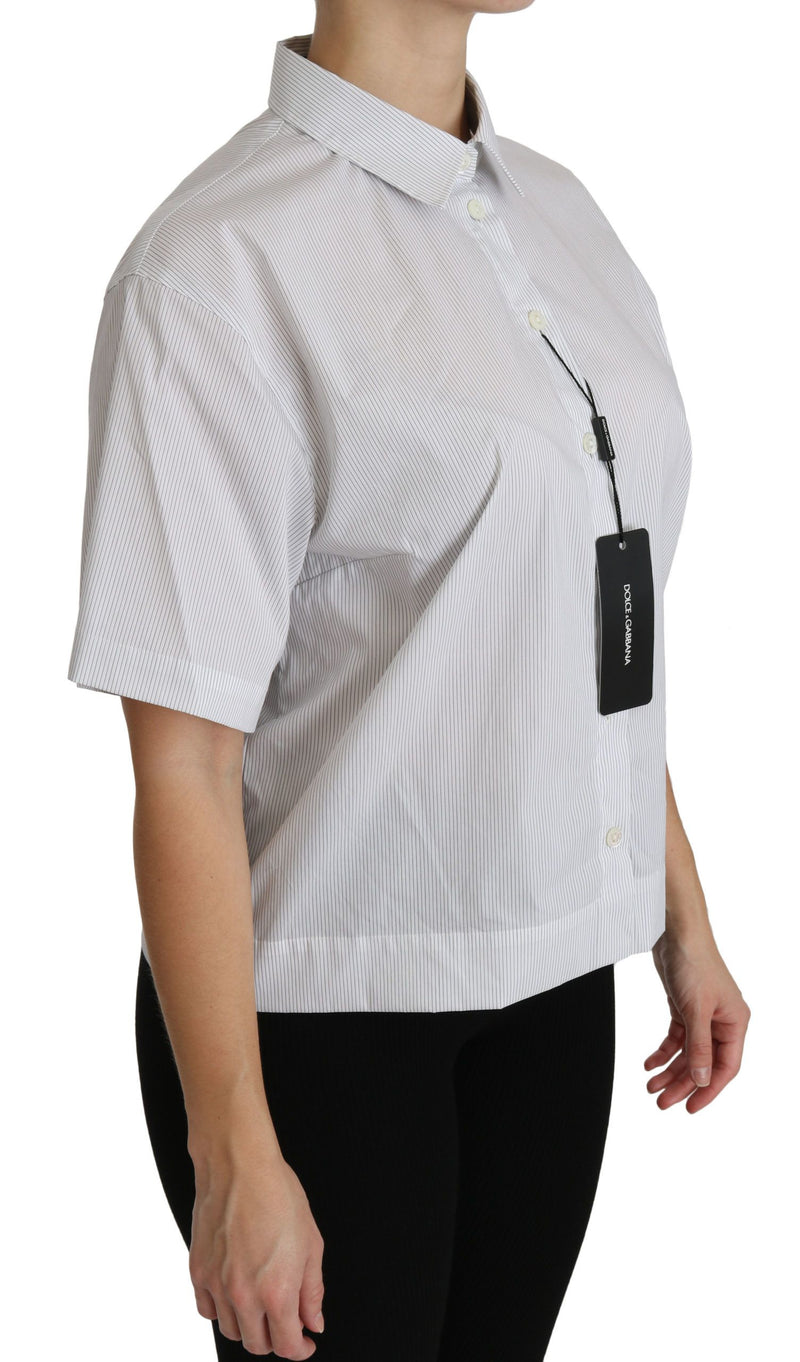 Dolce & Gabbana White Collared Short Sleeve Polo Shirt Women's Top