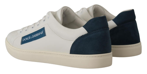 Dolce & Gabbana Chic White Leather Low-Top Men's Sneakers