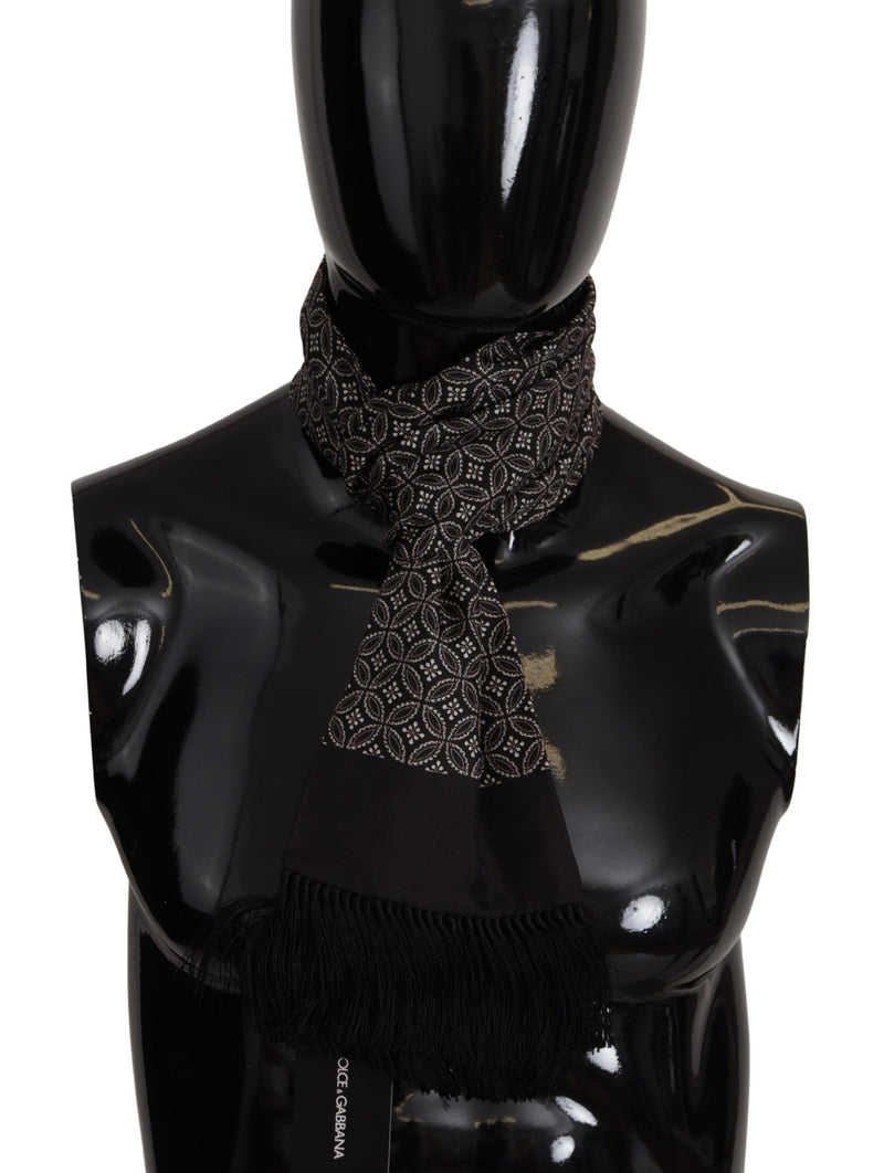 Dolce & Gabbana Elegant Silk Geometric Patterned Men's Men's Scarf
