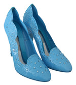 Dolce & Gabbana Crystal Embellished Blue Cinderella Women's Pumps
