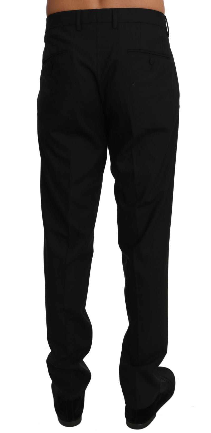 Dolce & Gabbana Black Wool Stretch Dress Trousers Men's Pants