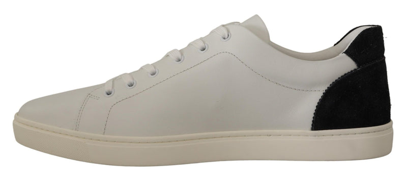 Dolce & Gabbana Elegant White Leather Low Top Men's Sneakers