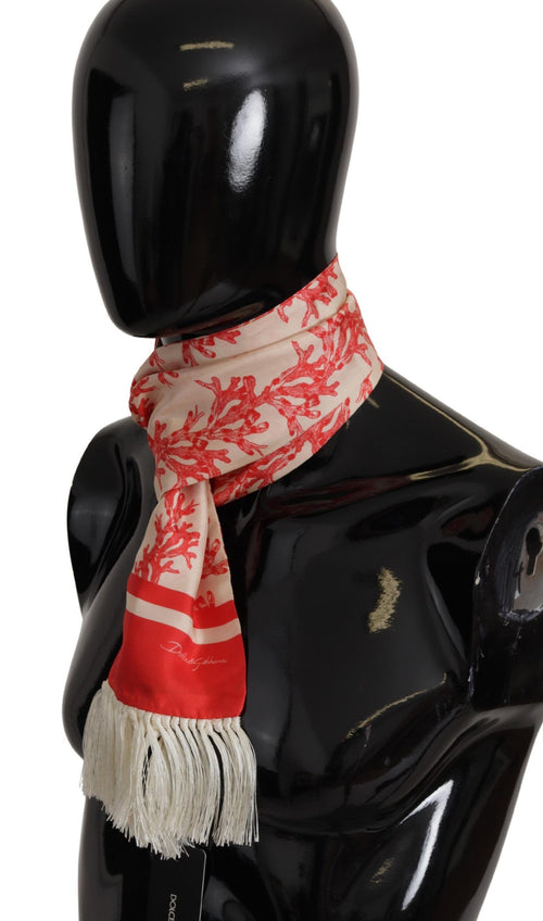 Dolce & Gabbana Elegant Silk Men's Scarf Wrap - Red Coral Men's Print