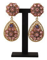Dolce & Gabbana Baroque Multicolor Crystal Dangle Women's Earrings