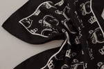 Dolce & Gabbana Black DG Crown Print Square Men's Handkerchief