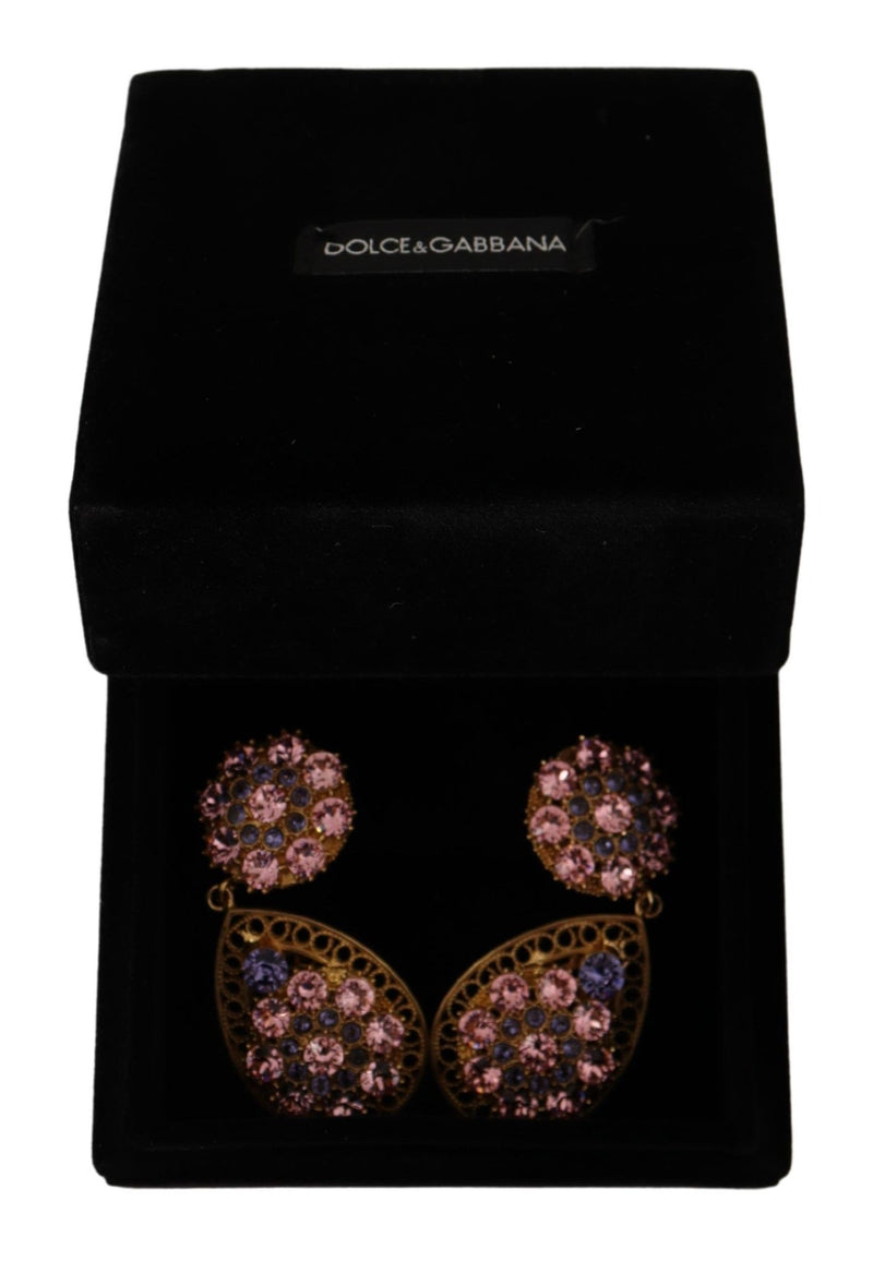Dolce & Gabbana Baroque Multicolor Crystal Dangle Women's Earrings