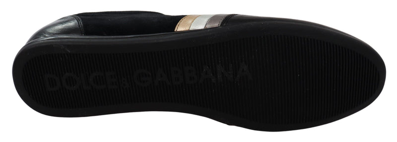 Dolce & Gabbana Elegant Black Leather Sport Men's Sneakers