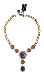 Dolce & Gabbana Elegant Floral Crystal Statement Women's Necklace