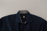 Roberto Cavalli Navy Elegance Cotton Dress Men's Shirt