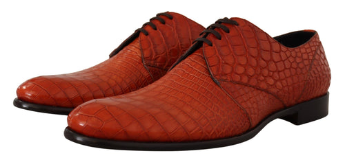 Dolce & Gabbana Orange Exotic Leather Dress Derby Men's Shoes