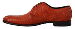 Dolce & Gabbana Orange Exotic Leather Dress Derby Men's Shoes