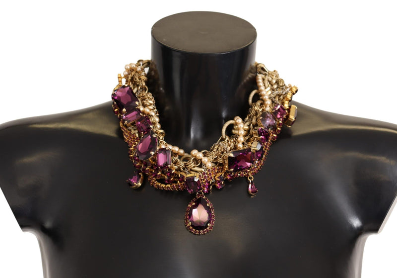 Dolce & Gabbana Sicilian Sparkle Gold-Tone Statement Women's Necklace