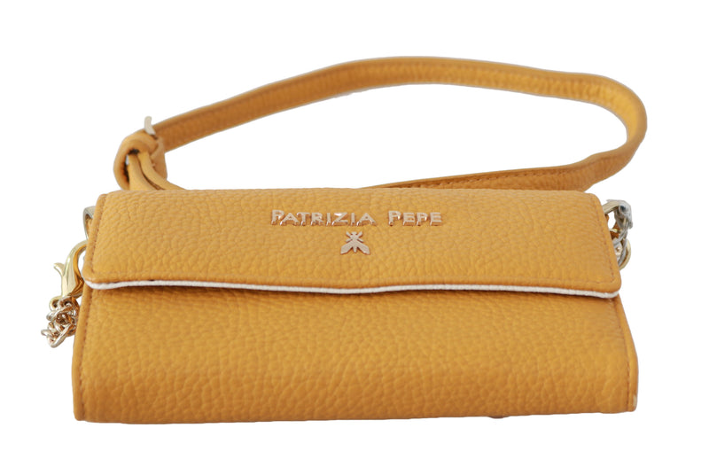 Patrizia Pepe Chic Yellow Leather Shoulder Women's Bag