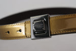 Dolce & Gabbana Gold Square Buckle Leather Men's Belt