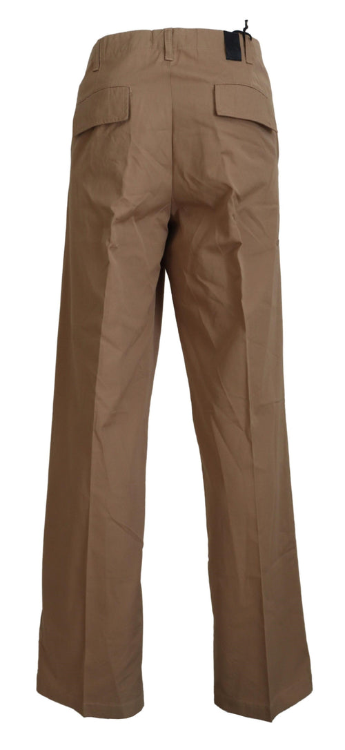 GF Ferre Brown Cotton Straight Fit Chinos Men Men's Pants