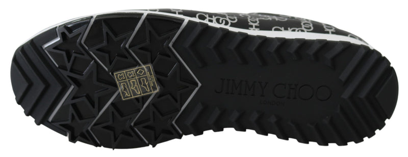 Jimmy Choo Elegant Black & Silver Leather Women's Sneakers