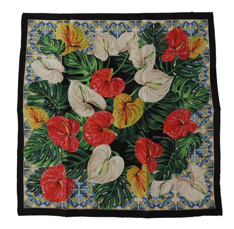 Dolce & Gabbana Multicolor Floral Silk Women's Scarf