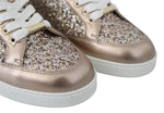 Jimmy Choo Ballet Pink Glitter Leather Women's Sneakers