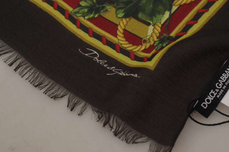 Dolce & Gabbana Vegetable Print Silk Blend Women's Scarf